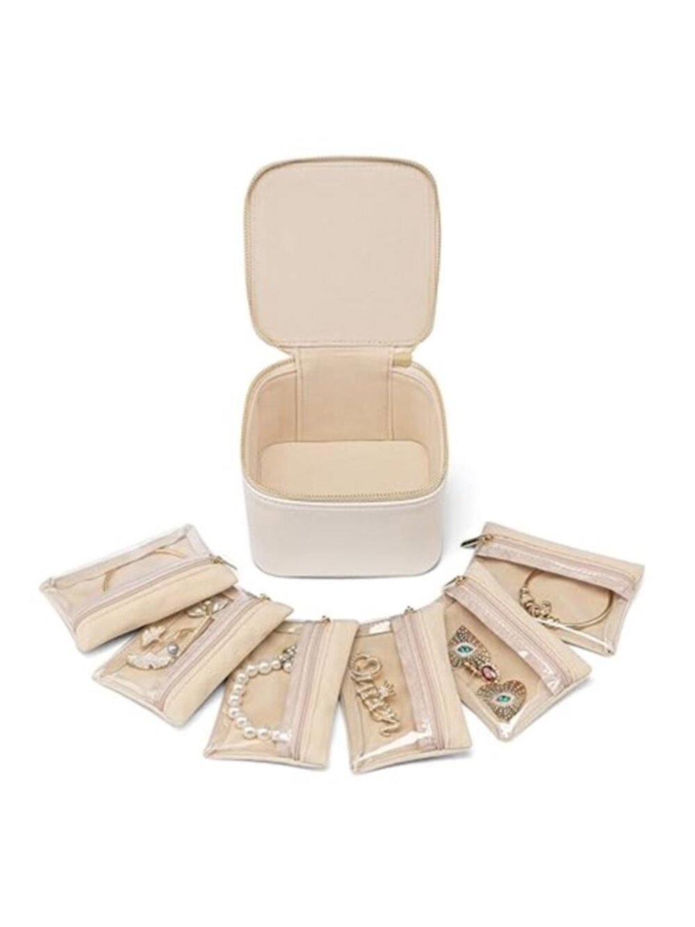 Travel Jewelry Organizer Box Portable Jewelry Case Ring Earring Storage